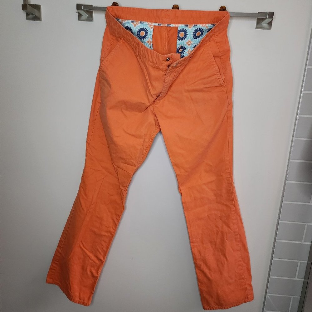 Men's Bonobos Orange Chinos - Size 33 x 32